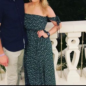 Vici Dolls Medium Green Off the Shoulder Maxi